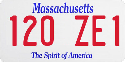 MA license plate 120ZE1