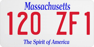 MA license plate 120ZF1
