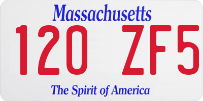 MA license plate 120ZF5