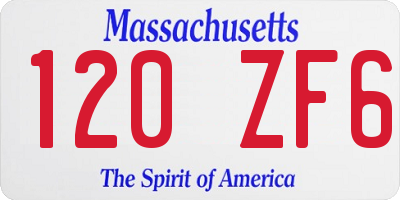 MA license plate 120ZF6