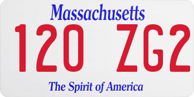 MA license plate 120ZG2
