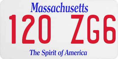 MA license plate 120ZG6