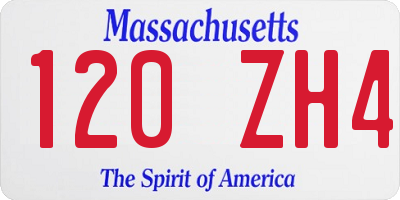 MA license plate 120ZH4