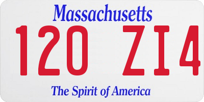 MA license plate 120ZI4
