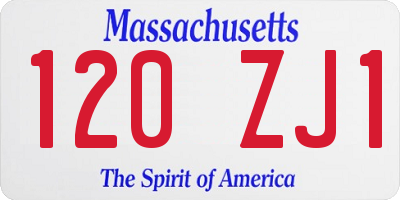MA license plate 120ZJ1