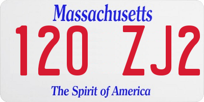 MA license plate 120ZJ2