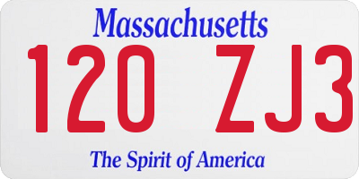 MA license plate 120ZJ3