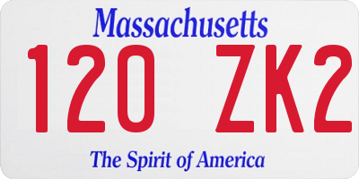 MA license plate 120ZK2