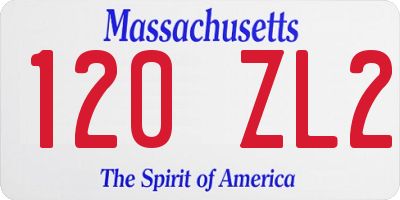 MA license plate 120ZL2
