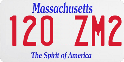 MA license plate 120ZM2