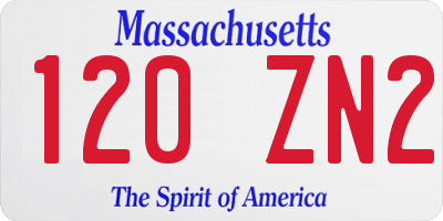 MA license plate 120ZN2