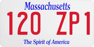 MA license plate 120ZP1