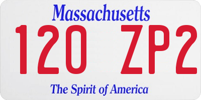 MA license plate 120ZP2