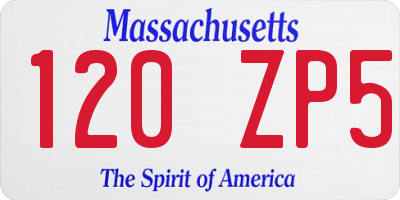 MA license plate 120ZP5