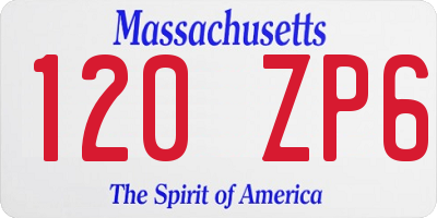 MA license plate 120ZP6