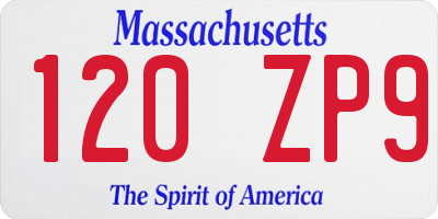 MA license plate 120ZP9