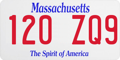 MA license plate 120ZQ9