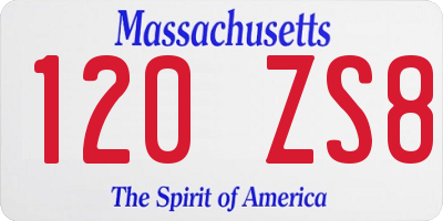 MA license plate 120ZS8