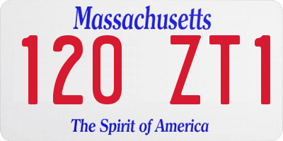 MA license plate 120ZT1