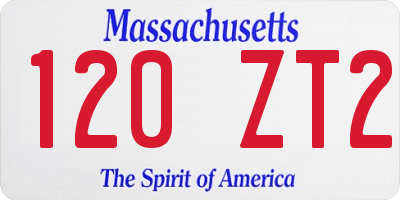 MA license plate 120ZT2