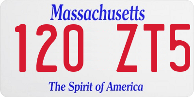 MA license plate 120ZT5