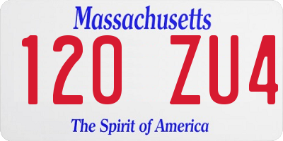 MA license plate 120ZU4
