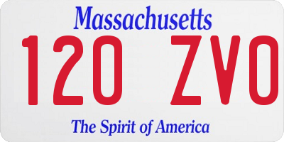 MA license plate 120ZV0
