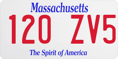 MA license plate 120ZV5