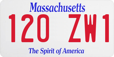 MA license plate 120ZW1