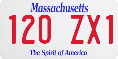 MA license plate 120ZX1