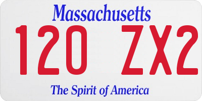 MA license plate 120ZX2