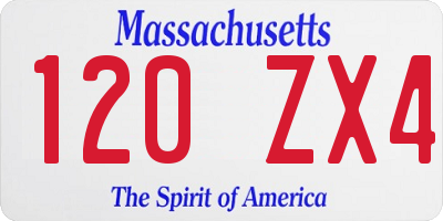 MA license plate 120ZX4