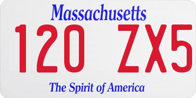 MA license plate 120ZX5