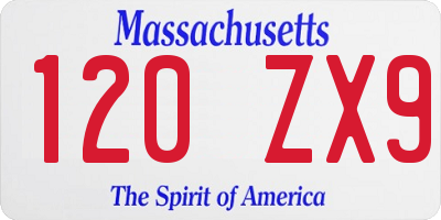 MA license plate 120ZX9
