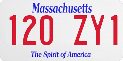 MA license plate 120ZY1