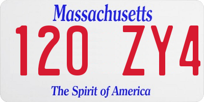 MA license plate 120ZY4