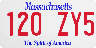 MA license plate 120ZY5