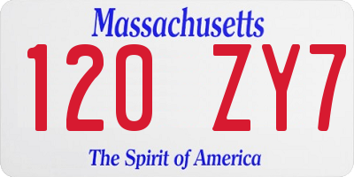MA license plate 120ZY7