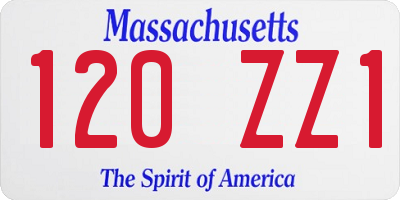 MA license plate 120ZZ1