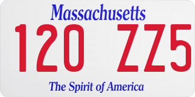 MA license plate 120ZZ5