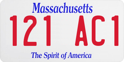 MA license plate 121AC1