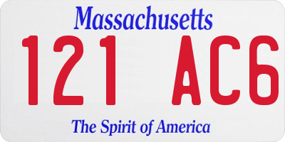 MA license plate 121AC6