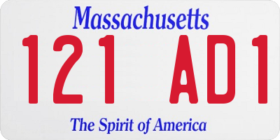 MA license plate 121AD1