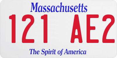 MA license plate 121AE2