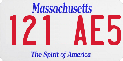MA license plate 121AE5