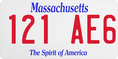 MA license plate 121AE6