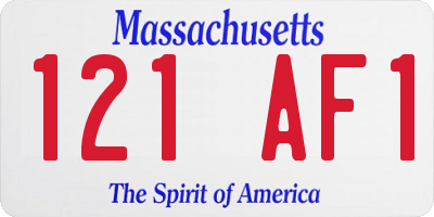 MA license plate 121AF1