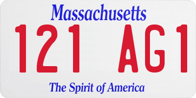 MA license plate 121AG1