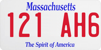 MA license plate 121AH6