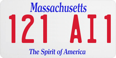 MA license plate 121AI1